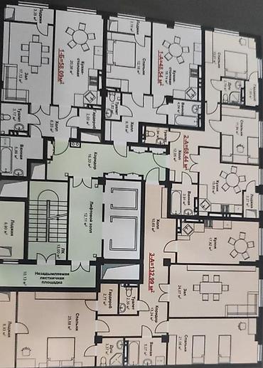 кв манас: 3 комнаты, 132 м², Кок-Жар ж/м Элитка, 11 этаж, ПСО (под самоотделку) — 2
