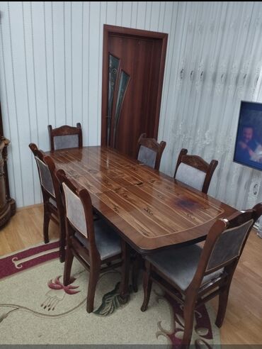 Qonaq otağı üçün, Açılmayan, Dördbucaq masa, 6 stul