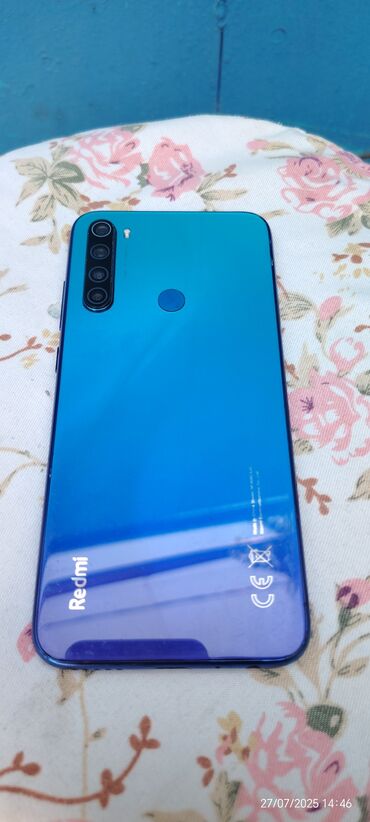 телефон fly cirrus 6: Redmi Note 8, 128 GB, rəng - Mavi, Zəmanət, Sensor, Barmaq izi