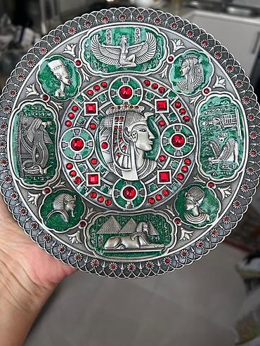 tema sekilleri: Misir temalı bədii dekorativ boşqab - Material: metal ərintisi (antik — 3