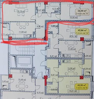 11: 2 комнаты, 66 м², Технопарк Элитка, 7 этаж, ПСО (под самоотделку) — 1