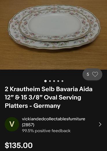 Ostali antikviteti: Oval 1945 do 1977 god. Krautheim & Adelberg Bavaria. Porcelanski — 3