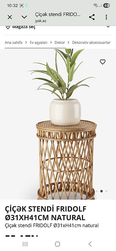 tunba: JYSK Məhsulu: Çiçək stendi FRIDOLF Ø31 x H41 cm, natural Təsvir: - — 2