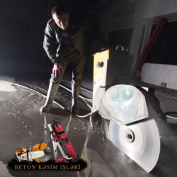 Beton işləri: #Betonkesme #betondeşmə Beton kubik kərpic - dən kəsim deşim — 17