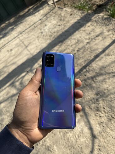 Samsung: Samsung Galaxy A21S, 32 GB, rəng - Göy, Sensor, Barmaq izi, Face ID