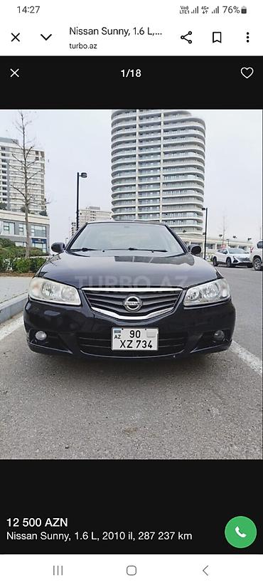 Nissan: Nissan Sunny: 1.6 l | 2010 il Sedan — 4