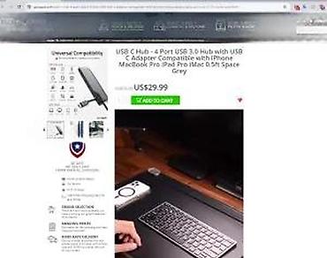 Doking stanice: Syntech USB-C na USB 3.0 hub (4-portni) - Ulaz: USB-C (muški konektor — 12