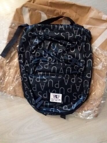 Rukzaklar: USPA naxışlı bel çantası (ryukzak) - Rəng: tünd göy/qaraya yaxın, boz — 3