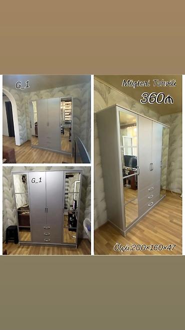 Geniş aynalı paltar şkafı - Model: G_1 - Ölçü: 200 × 160 × 47 sm - lalafo.az -da Geniş aynalı paltar şkafı - Model: G_1 - Ölçü: 200 × 160 × 47 sm -