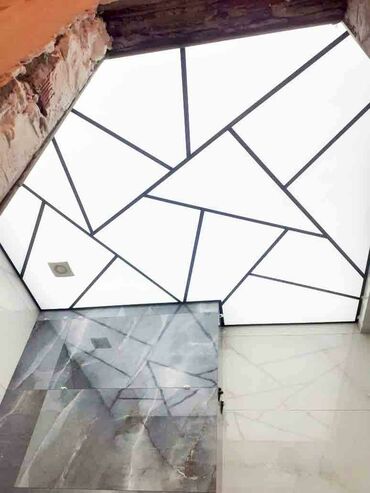 Подвесные потолки: Gərgin tavan – LED işıqlı, geometrik naxışlı dizayn - Material