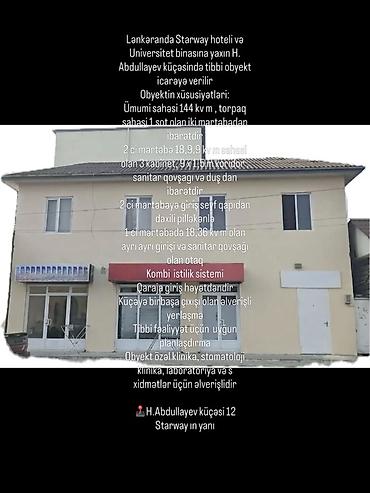 torpaq binə: Lənkəranda, Starway oteli və Universitet binasına yaxın, H. Abdullayev — 2