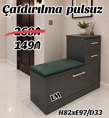 skaflar ucuz: Yeni, 1 qapı, Boz, Taxta Ayaqqabı dolabı — 4
