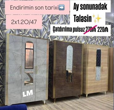 3 qapili dolablar: Üç qapılı Dolab təmiz laminatla 📌 Qiymət : 220₼