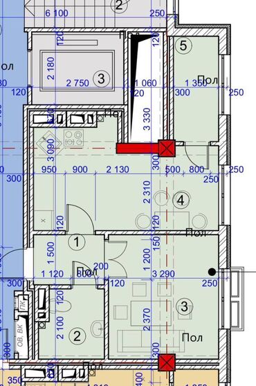 Долгосрочная аренда квартир: 1 комната, 40 м², Элитка, 2 этаж, ПСО (под самоотделку)