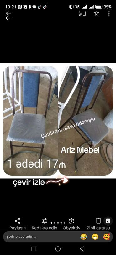 kuxna stol stulu: Mətbəx üçün, Yeni, Qatlanmayan, rəng - Ağ Stul