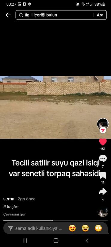 savalan qəsəbəsi: 3 sot torbaq satilir Hovsan qesebesinde 118 nomreli mektebin yani