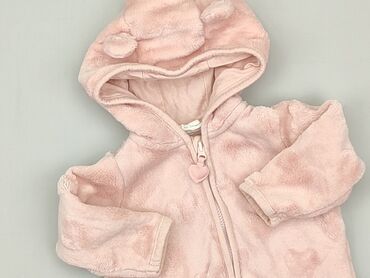 czerwony sweterek rozpinany dla dziewczynki: Bluza, H&M, 0-3 m, stan - Dobry