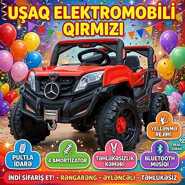Uşaq üçün elektrik maşınları: Uşaq Elektromobili – Qırmızı 4x4 - Pultla idarəetmə: valideyn nəzarəti — 1