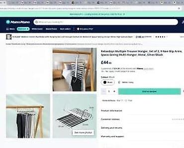 Ostali proizvodi za kuću: Višenamenska vešalica za pantalone – 9 prečki, metal, srebrno/crna - — 12