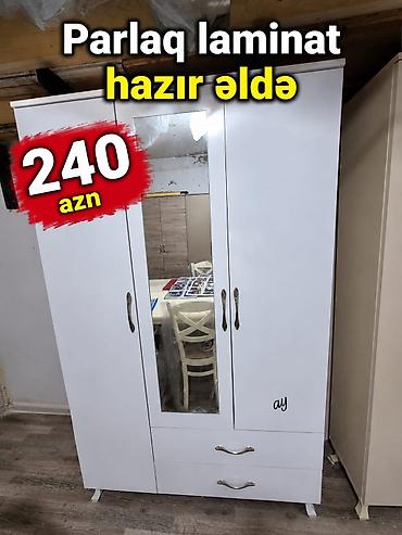 Dolablar: Laminat şkaf - Material: laminat səth - Rəng: ağ - Dizayn: 3 qapılı — 1