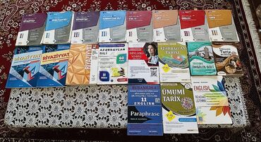 Kitablar, jurnallar, CD, DVD: Köhnə test topluları - 3 azn
Yeni bahalı kitablar - 10 azn
