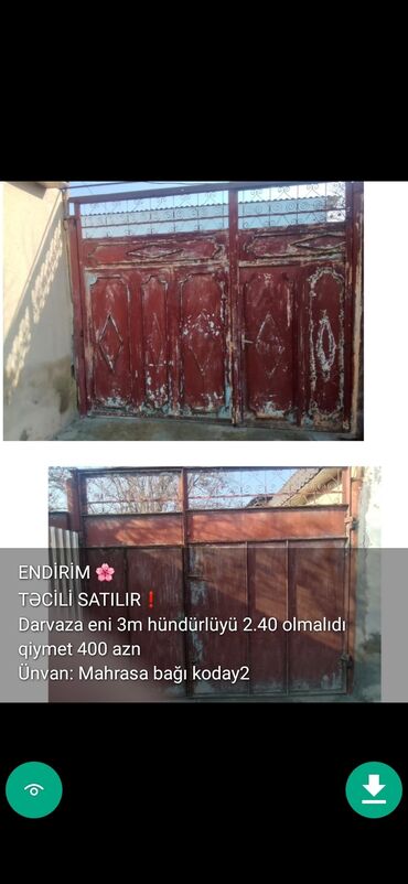 Həyət darvazaları: Darvazalar qapilar şekillerde qiymətler məlumatlar unvan qeyd olunub — 13