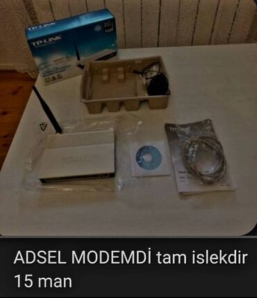 Модемы и сетевое оборудование: İşlək vəziyyətdə ADSEL