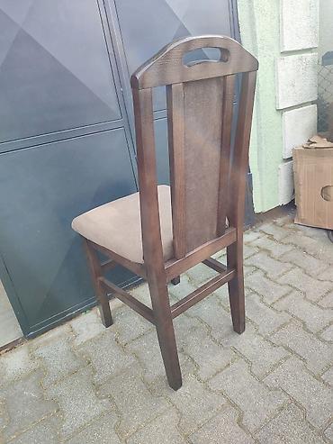 Stolice: Drvena trpezarijska stolica sa naslonom - Konstrukcija: masivno drvo — 12