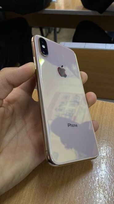 Мобильные телефоны: IPhone Xs, Б/у, 256 ГБ, Золотой, Зарядное устройство, Чехол, Кабель, 79 %