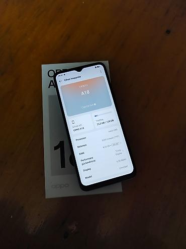 oppo a15: Oppo A18, 128 GB, rəng - Qara, Zəmanət, Qırıq, Düyməli — 1