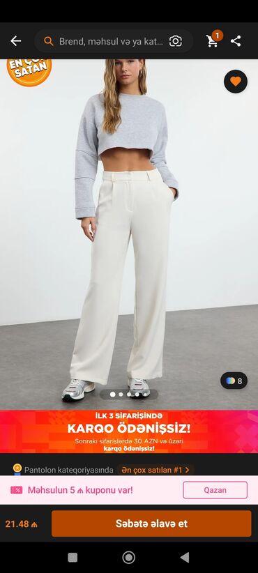 Women's Pants: Брюки, Trendyolmilla, L (EU 40), цвет - Белый
