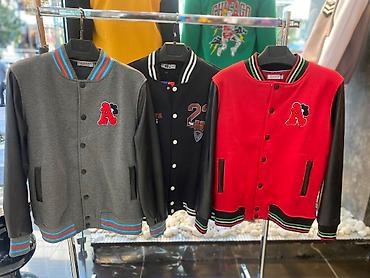şort: Unisex kollecsiya – varsity stilində snap düyməli jaketlər — 10