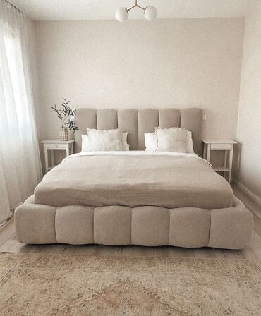кроват: Двуспальная кровать, Без подьемного механизма, Бесплатный матрас, Без выдвижных ящиков, Азербайджан, Ламинат простой