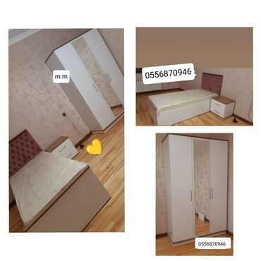 Yataq otağı dəstləri: İkinəfərlik çarpayı, Termo, Dolab, 2 tumba, Azərbaycan, Yeni — 26