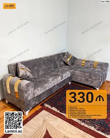 Divanlar: Künc divan – La Mini - Ölçülər: 260 × 160 sm - Mexanizm: Açılan — 1