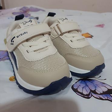Детская обувь: 2,3 yaşlı uşaq idman ayaqqabısı – MYBABY - Rənglər: bej üst, tünd göy — 4