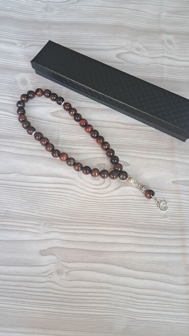 Təsbehlər: Təbii daşlardan hazırlanmış tesbih - Material: şəffaf-qonur tonlarda — 6