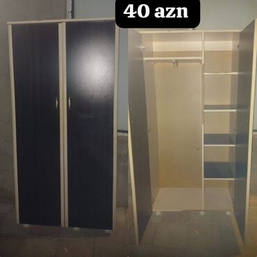 işlənmiş şkaf: İşlənmiş, Açılan, 2 qapılı Düz dolab, Dolab-asılqan