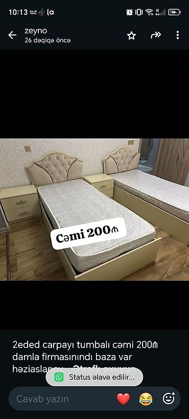 İki ədəd tək nəfərlik çarpayı dəsti - Komplekt: 2 ədəd tək çarpayı +