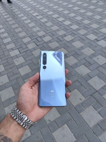 xiaomi 10s: Xiaomi Mi 10 5G, 128 GB, rəng - Gümüşü, 
 Düyməli, Barmaq izi