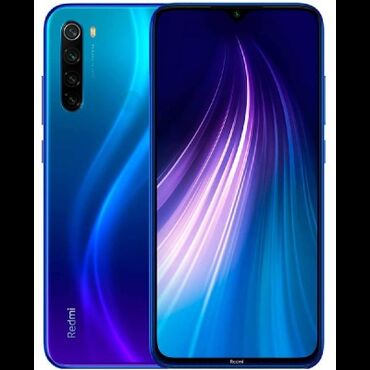 redmi 9a kabrolari: Xiaomi Redmi Note 8, 64 ГБ, цвет - Синий, 
 Отпечаток пальца, Две SIM карты, Face ID