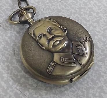 rusiyada saat necedi: Stalin cib saatı kisə saatı relyef portretli, qapaqlı model — 1