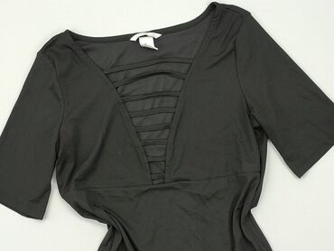 czarne bluzki z kwadratowym dekoltem: Блуза жіноча, H&M, S, стан - Дуже гарний