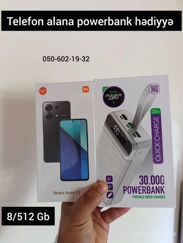 xiaomi redmi not 11: Redmi Note 13, 512 GB, rəng - Gümüşü, Zəmanət, Sensor, Barmaq izi