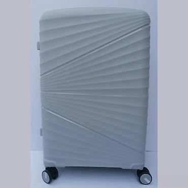 Putni koferi i torbe: Veliki kofer na točkiće – tvrda školjka, sivi - Materijal: tvrda — 3