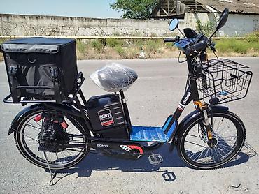 qara canta: Elektrik velosipedi – BONVI şəhər/kuryer modeli YENİ - Güclü elektrik — 2