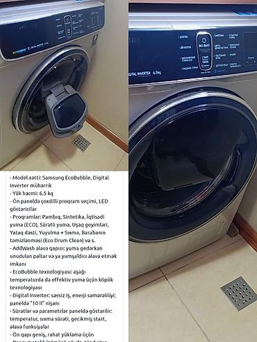 Məişət texnikası: Yeni kimi. tam işlək. Samsung paltaryuyan. 6,5 kq Ünvan Əmircan — 1