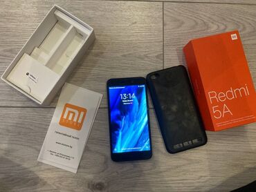 корейский телефон: Xiaomi, Redmi 5A, Б/у, 16 ГБ, цвет - Серый, 2 SIM