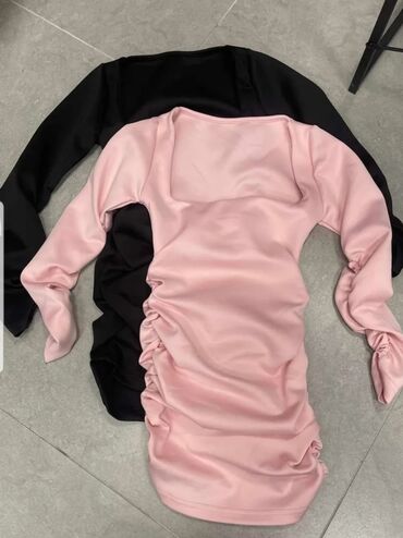 roze duge haljine: XS (EU 34), color - Pink, Cocktail, Long sleeves