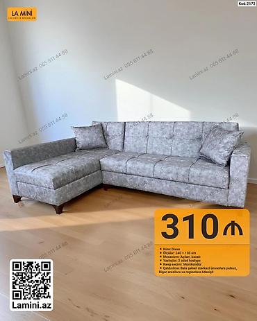 Диваны: Künc Divan – Kod: 2172 - Ölçülər: 240 × 150 sm - Mexanizm: Açılan — 1